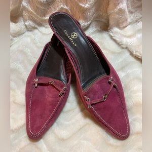 Cole Haan suede kitten heel slide ones Sz 8B